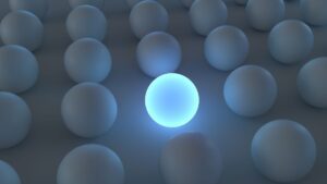 Illuminated ball to illustrate uniqueness